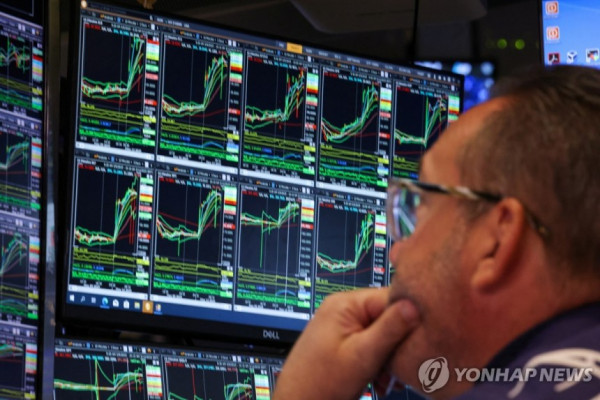 뉴욕 증시 차트 [뉴욕 로이터=연합뉴스]